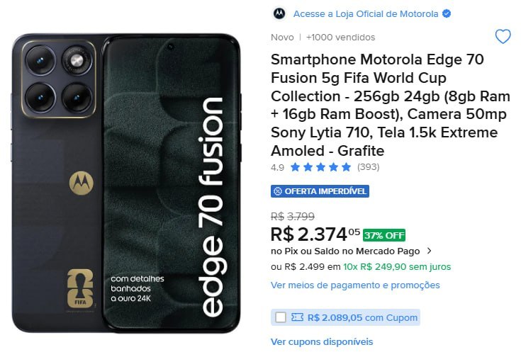 Smartphone Motorola Edge 70 Fusion 5g Fifa World Cup Collection
