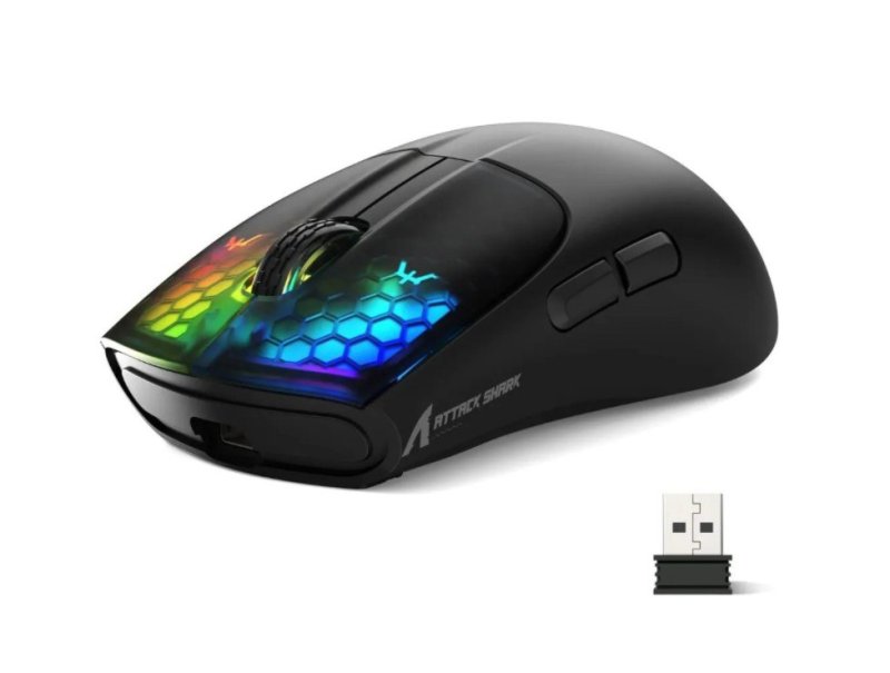 Mouse Gamer Sem Fio Attack Shark X5 Rgb