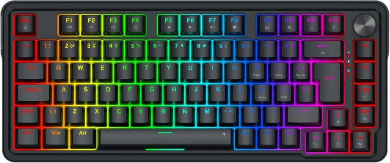 Teclado Gamer Magnético Redragon Ucal RGB Preto 75% ABNT2 8K Polling