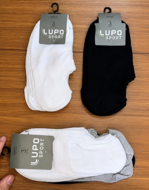 Kit Com 6 Pares De Meia Soquete Algodão Adulto Lupo Sport