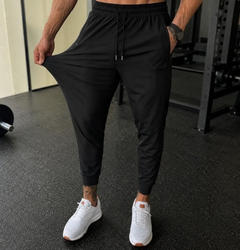 Calça Masculina Tactel Jogger Esportiva Academia Slim Treino Preto Tactel M 40/42