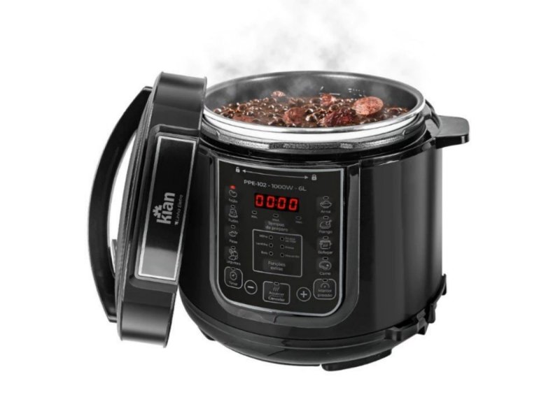 Panela De Pressão Elétrica Kian 6L Preto