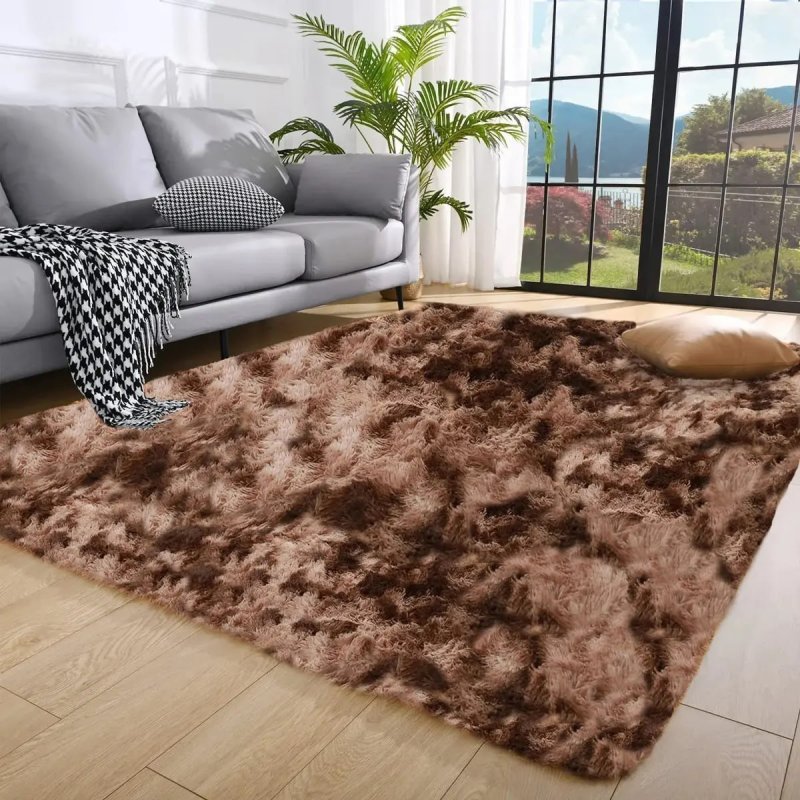 Tapete 2.00x1.50 Casa Laura Enxovais Shaggy Felpudo Para Quarto Sala Luxo Marrom Mesclado