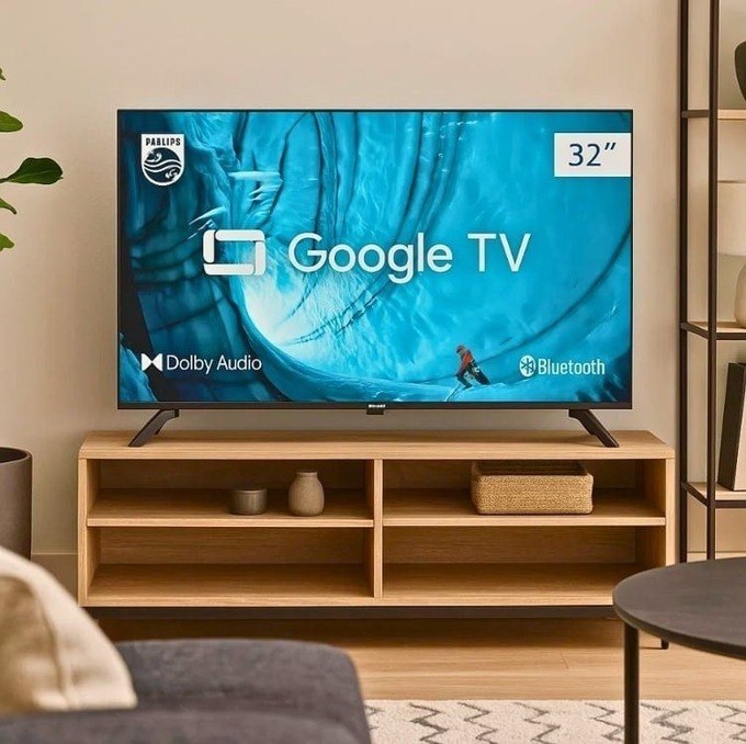 Smart TV Philips 32" HD 32PHG6909/78, Google TV, Comando de Voz, HDR
