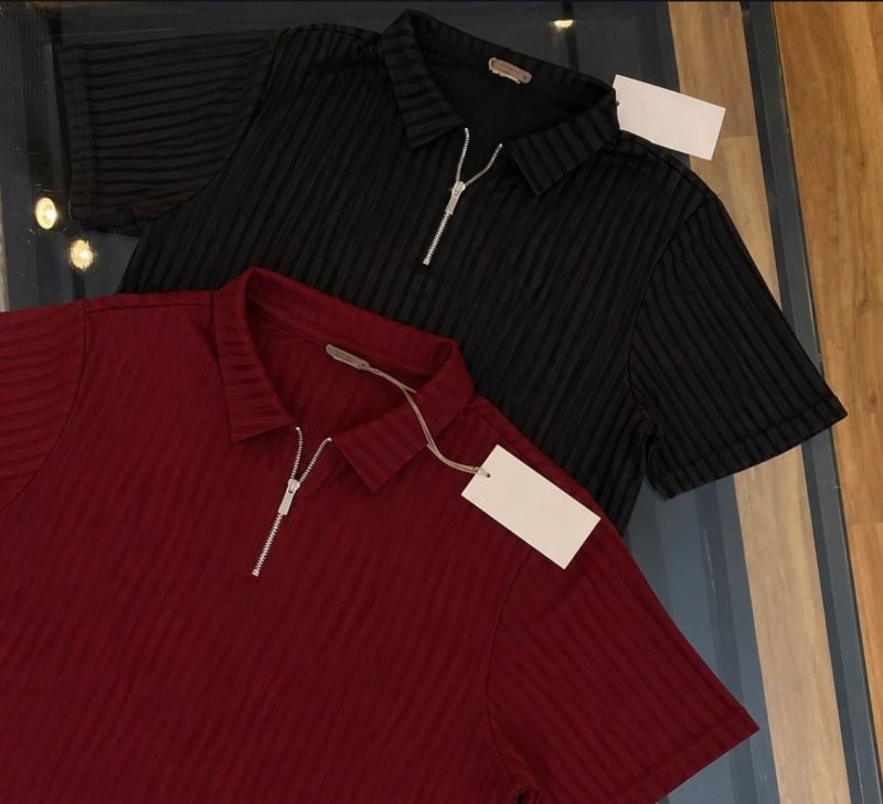 Kit 2 Camiseta Polo Manga Curta Com Ziper Masculina Canelada