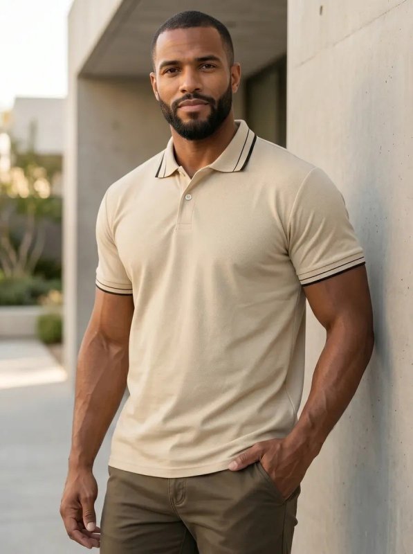 Kit 4 Camisa Gola Polo Piquet Masculina Slim Casual Algodão