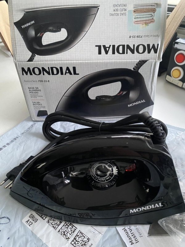 MONDIAL Ferro de Passar a Seco Preto, 1000W, 110V + Frete Grátis