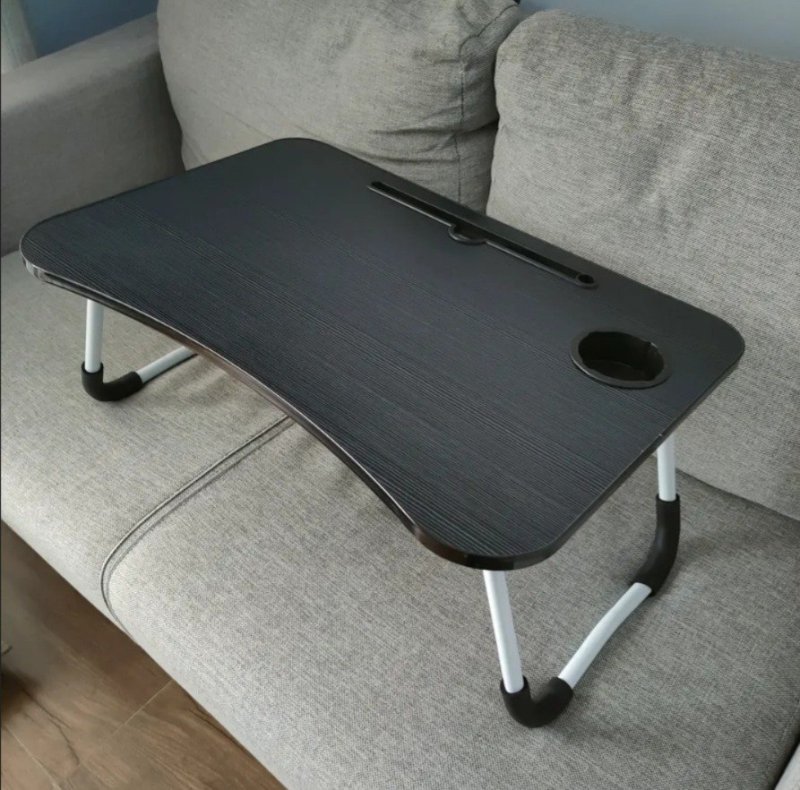 Mesinha de Colo MDF Suporte Notebook Tablet Copo Sofá Cama (Preto / Rosa / Bege) + Frete Grátis