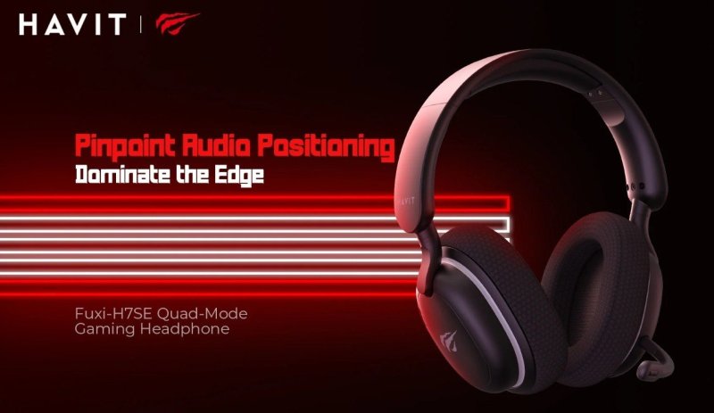 Havit Headset Gamer Fuxi H7SE, Sem Fio 2.4GHz e Bluetooth, Drivers 40mm, Microfone Destacável