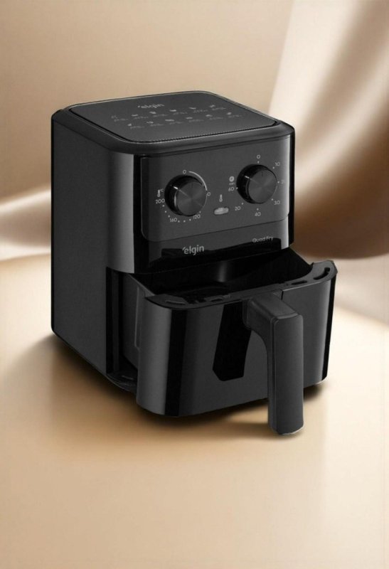 Fritadeira Elétrica Air Fryer Quad Fry 4,2L, 1400W Preto Elgin + Frete Grátis