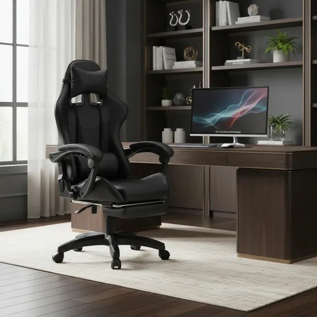 Cadeira De Escritório Gamer Nitro Ergonômica Estofado Couro Sintético