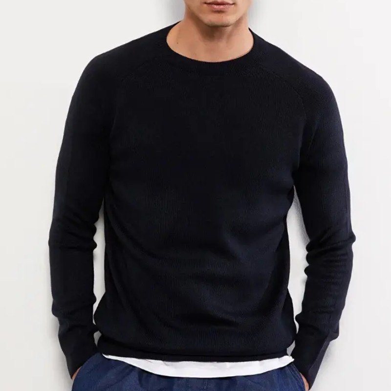 Suéter Blusa De Tricot Masculino Liso Blusa Lã Masculina