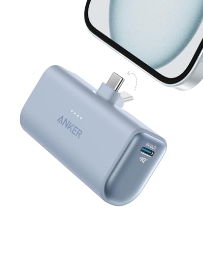 Anker Carregador Portátil, Nano Power Bank 5.000mAh com Cabo USB-C Integrado, Carregamento Rápido de até 22,5W