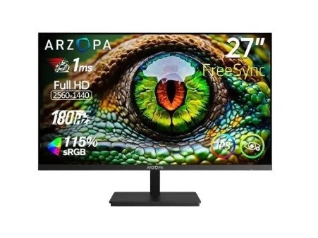 Monitor Gamer Arzopa M1RC, 27" 2K QHD 180Hz IPS, 1ms, 115% sRGB, USB-C, HDMI, Display Port