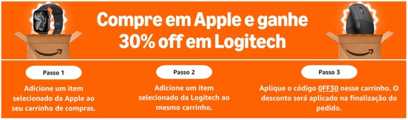 Compre um produto APPLE e ganhe 30% off em LOGITECH