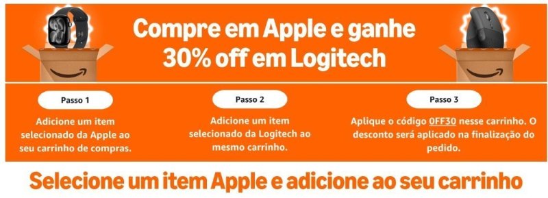 Compre um produto APPLE e ganhe 30% off em LOGITECH