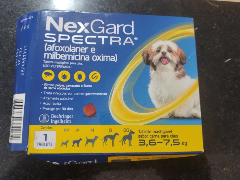 NexGard Antipulgas e Vermífugo para Cães de 3,6 a 7,5kg 1 tablete