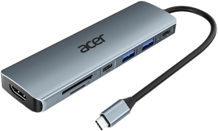 Hub USB-C Acer ODK360 7 em 1 – Chassi em Alumínio