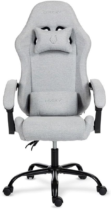Cadeira Gamer Husky Storm 100, Até 120kg, Almofadas, Reclinável 135º, Tecido, Cinza