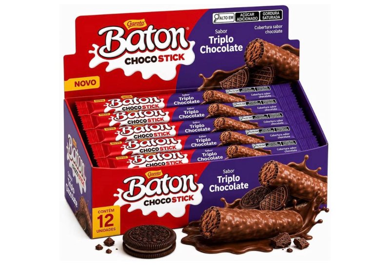 Chocolate Baton Chocostick Triplo Chocolate 26g 12 unidades