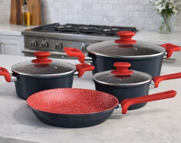 Conjunto de Panelas Euro Home Colorstone Antiaderente 4 Peças + Frete Grátis