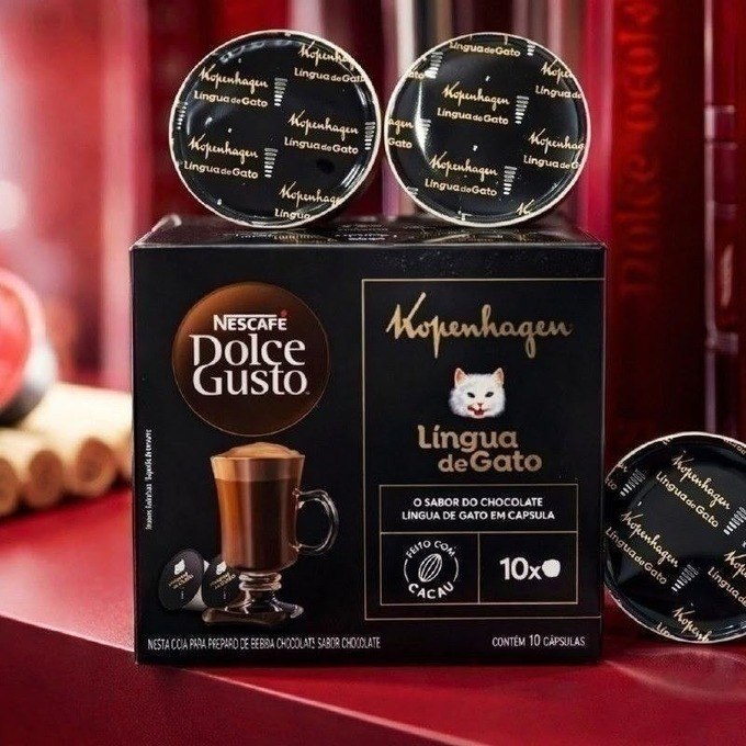 Kit com 10 Cápsulas Nescafé Dolce Gusto Kopenhagen Língua de Gato + Frete Grátis