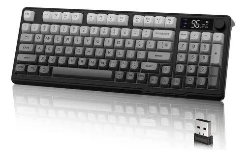 Teclado Mecânico Sem Fio Freewolf M96 Pc Noite Iluminada Pela Lua