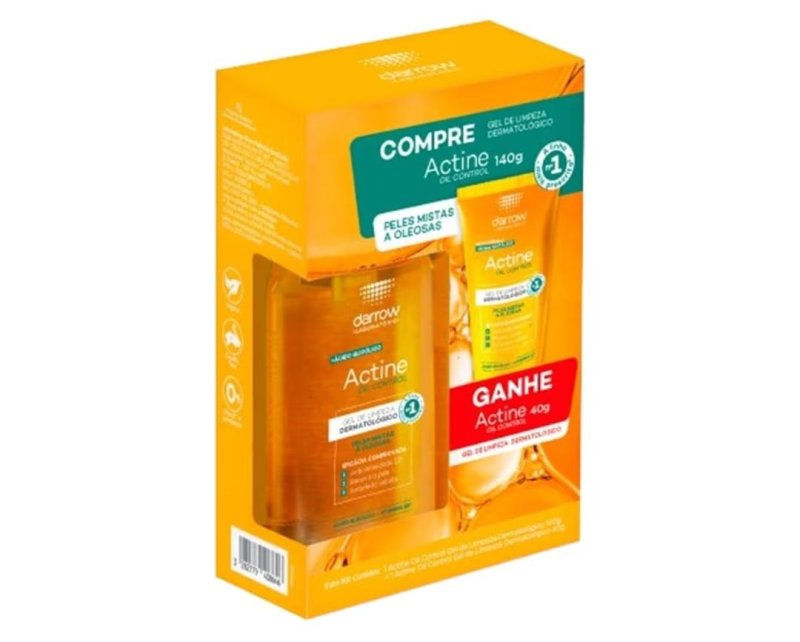 Kit Darrow Actine Oil Control Kit Gel de Limpeza Dermatológico Facial 140g + 40g