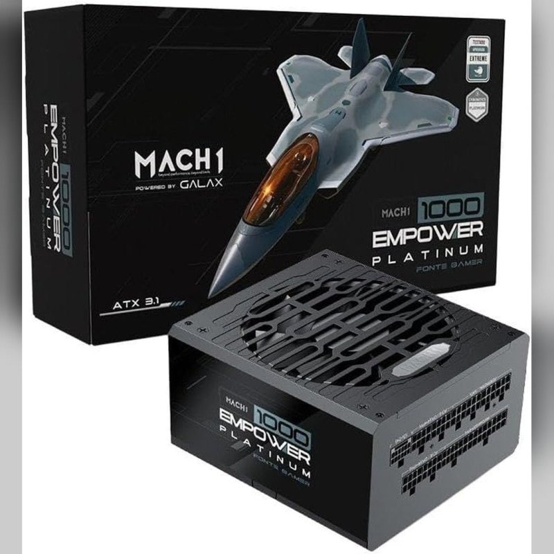 Fonte Mach1 Empower, 1000W, 80 Plus Platinum, Modular, Pfc Ativo, Preto - 1000Empower