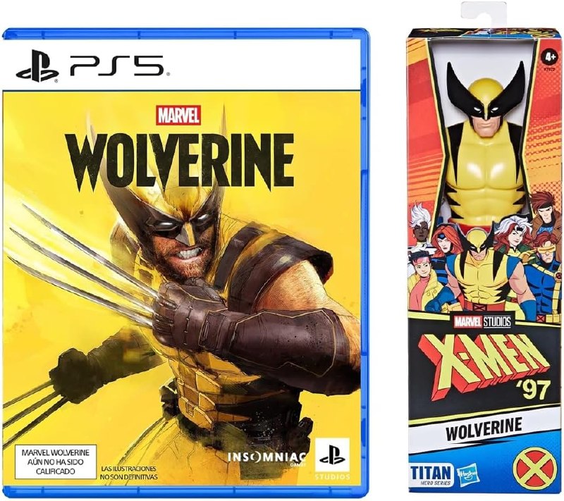 Kit Marvel's Wolverine (PS5) + Boneco Marvel Titan Heroes Wolverine (X-Men '97) + Frete Grátis