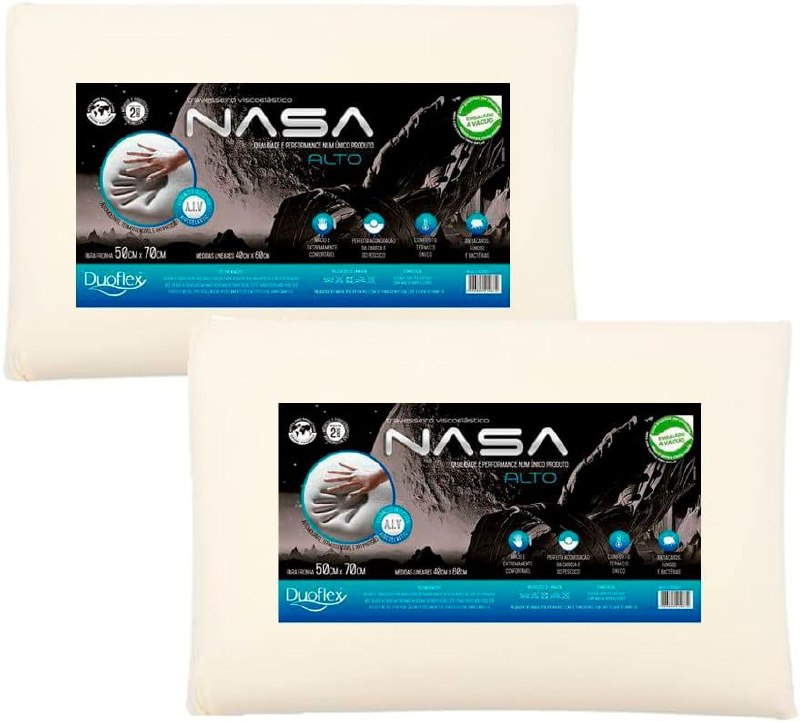 Kit com 2 Travesseiros Nasa-X Duoflex