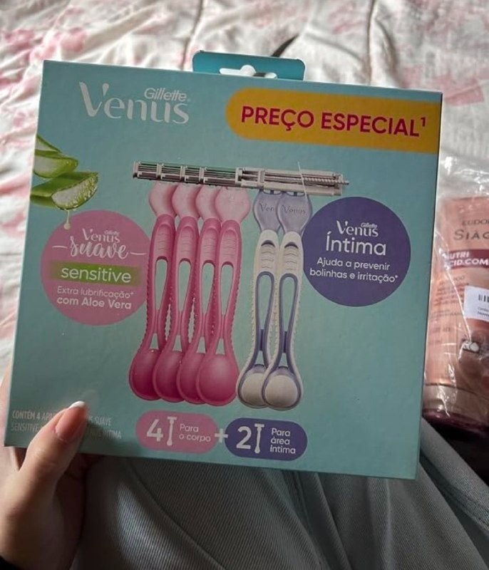 Kit Aparelho de Depilação Gillette Venus Suave 4Un + Venus Íntima 2Un + Frete Grátis