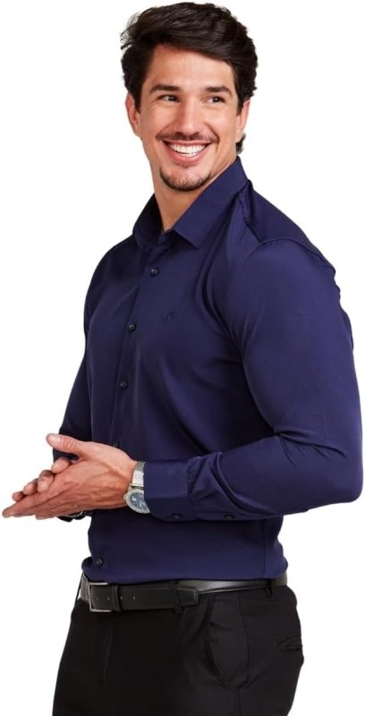 Camisa Social Masculina Manga Longa