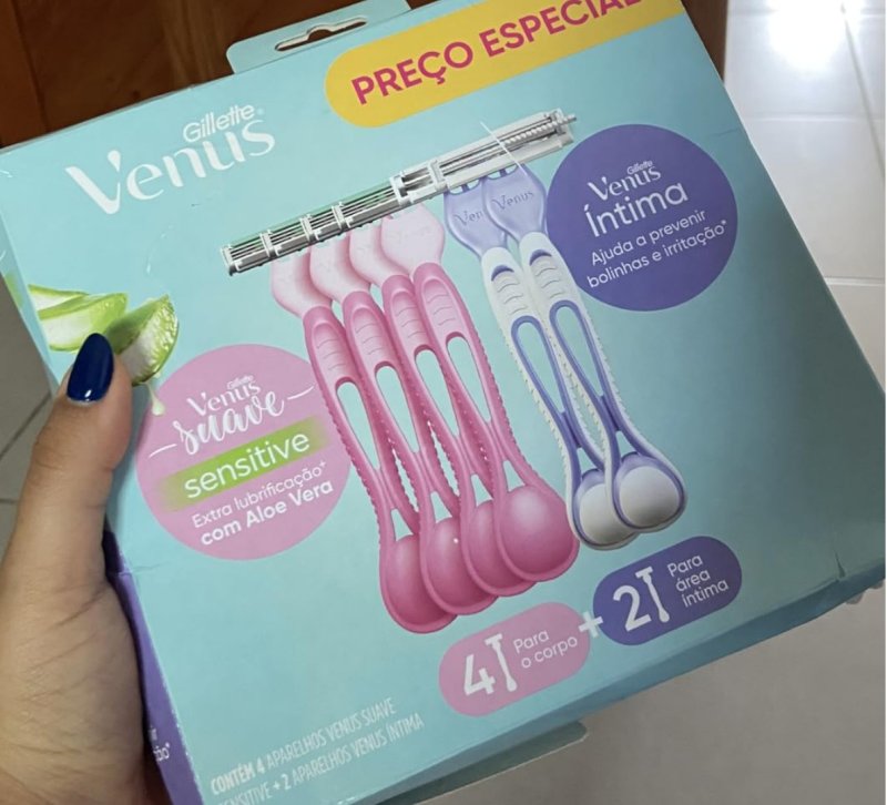 Kit Aparelho de Depilação Gillette Venus Suave 4Un + Venus Íntima 2Un