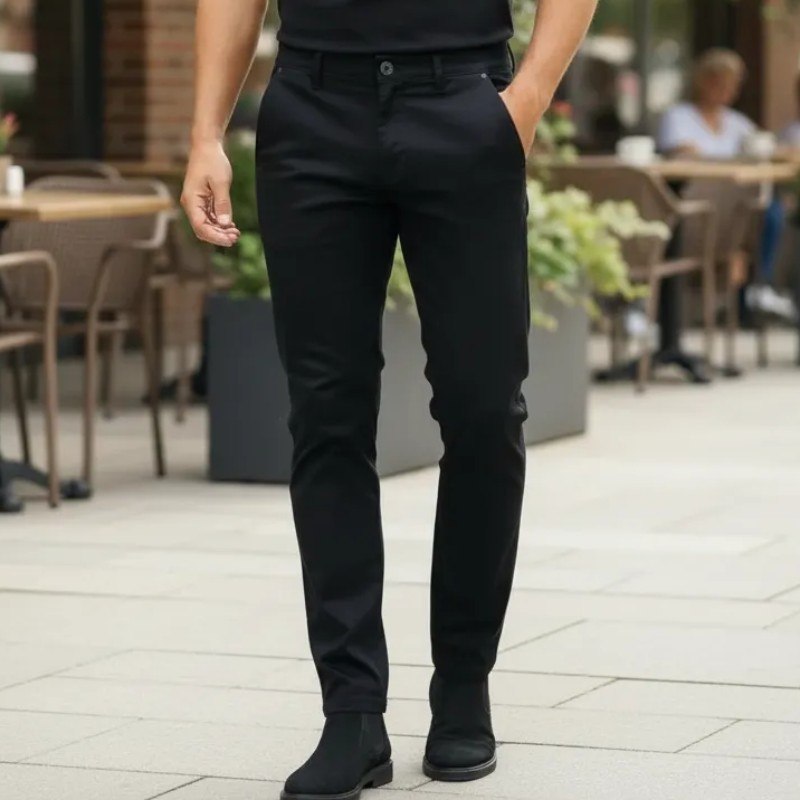 Calça Sarja Masculina Alfaiataria Bolso Faca Tradicional