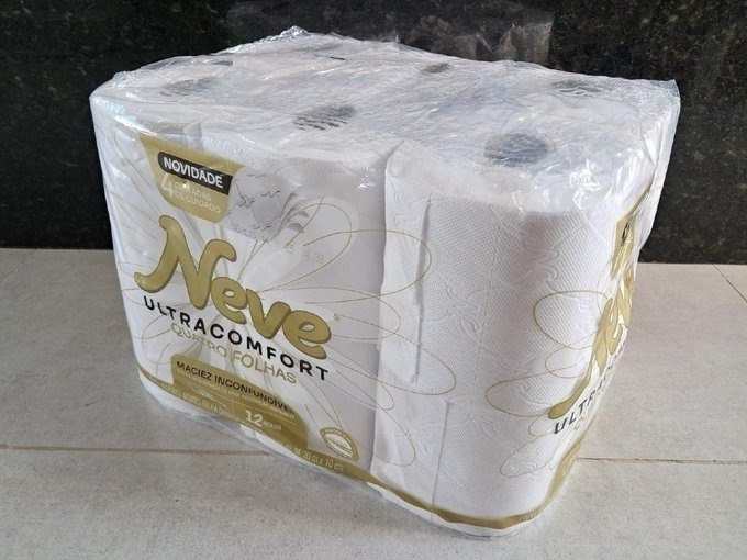 Neve Papel Higiênico 12 Rolos Ultracomfort Folha Quádrupla 20M + Frete Grátis
