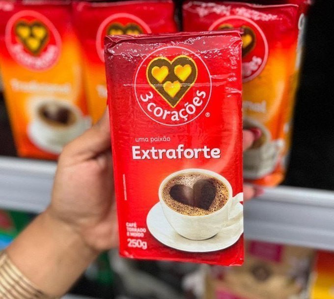 3 Corações Café Torrado e Moído Extra Forte, 500g vácuo