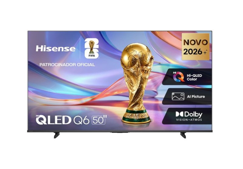 Hisense Smart TV 4K 50" Polegadas 50Q6QVV com Processador AI, Dolby Vision, HDR10+, Preto
