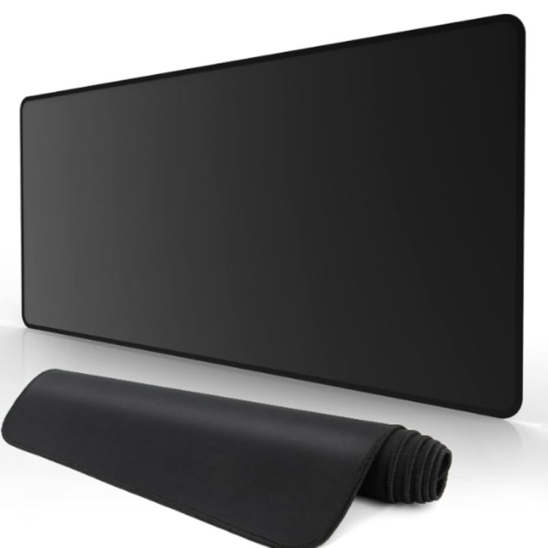 Mouse Pad Preto Extra Grande de Tecido com Base Antiderrapante 70x35