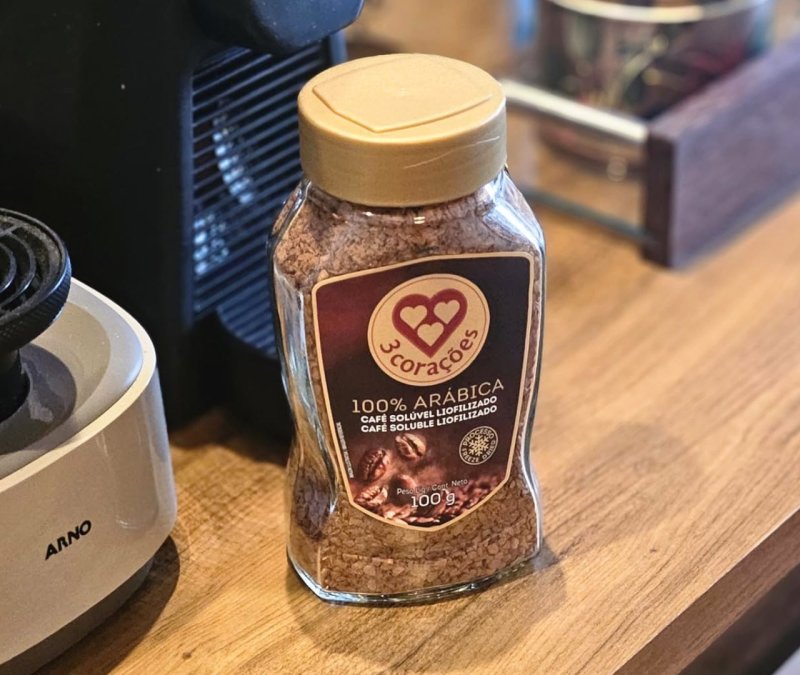 3 Corações Café Solúvel Liofilizado, Vidro 100G