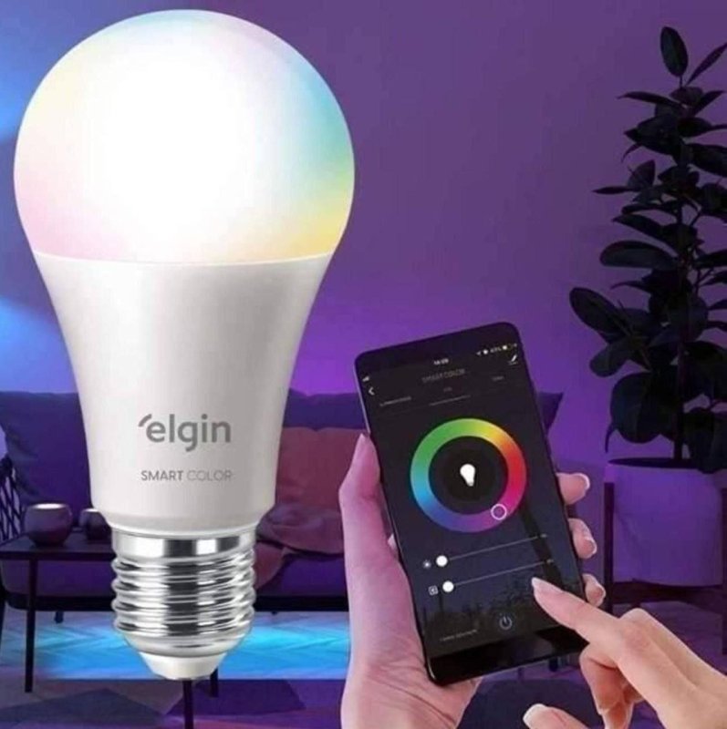 Lâmpada Inteligente Mais Potente 15W Smart Color RGB Wifi Elgin