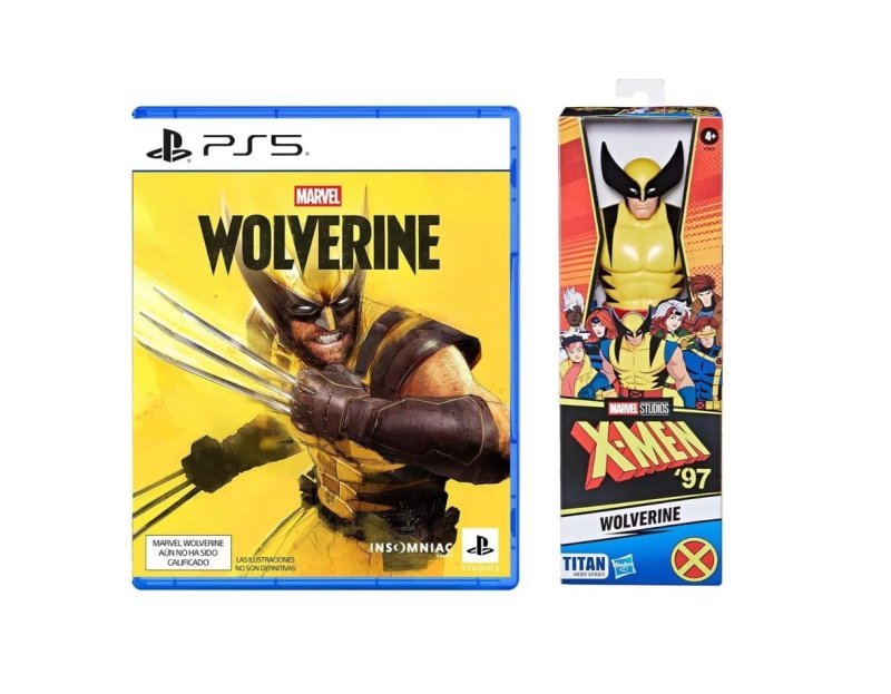 Kit Marvel's Wolverine PlayStation 5 + Boneco Wolverine Marvel Titan Heroes X-Men