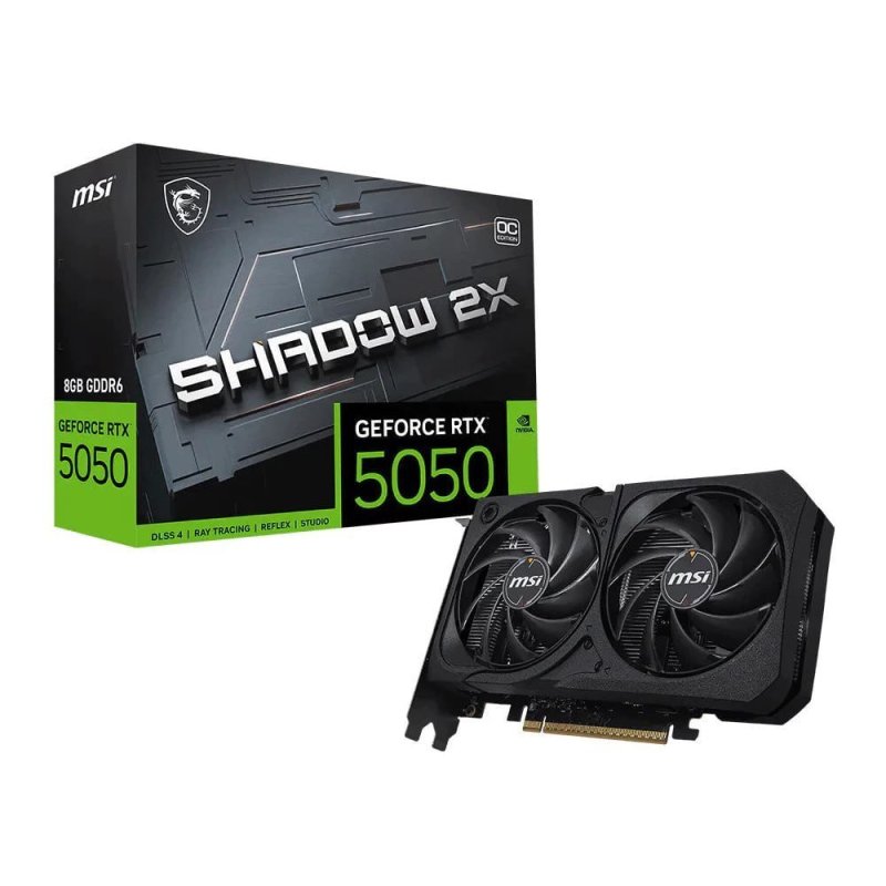 Placa de Vídeo MSI GeForce RTX 5050 Shadow 2x OC 8GB GDDR6 128-bit