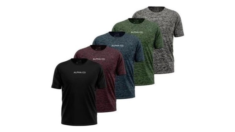 Kit 5 Camisetas Dry Alpha Co Masculina