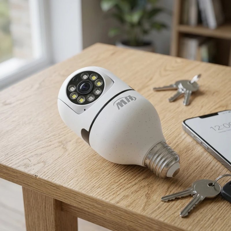 Câmera IP Lâmpada HW Yoosee Panorâmica WiFi 1080p - Branca