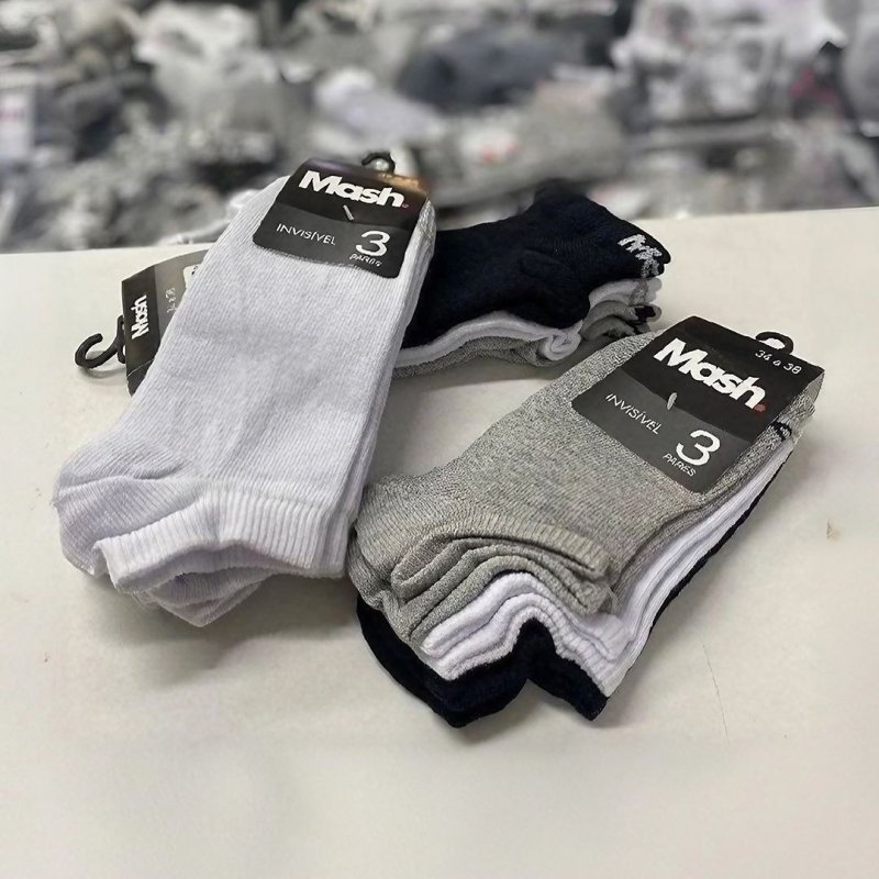 Kit 10 Pares Meias Mash Invisível Esportiva Algodão Original + Frete Grátis