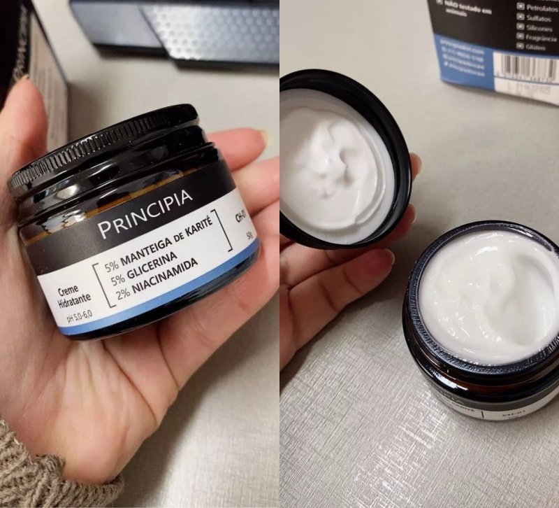 Creme Hidratante Facial 5% Manteiga de Karité + 5% Glicerina + 2% Niacinamida CH-01Principia - 50g