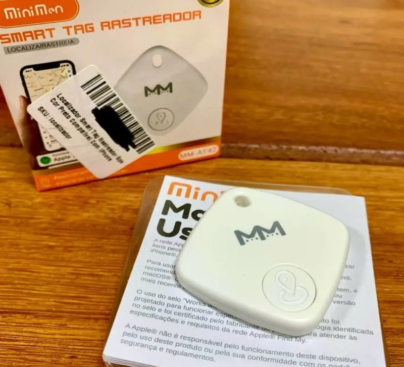 Mini Localizador Rastreador Smart Tag Gps Com Cordão Chaveiro Cor Preto