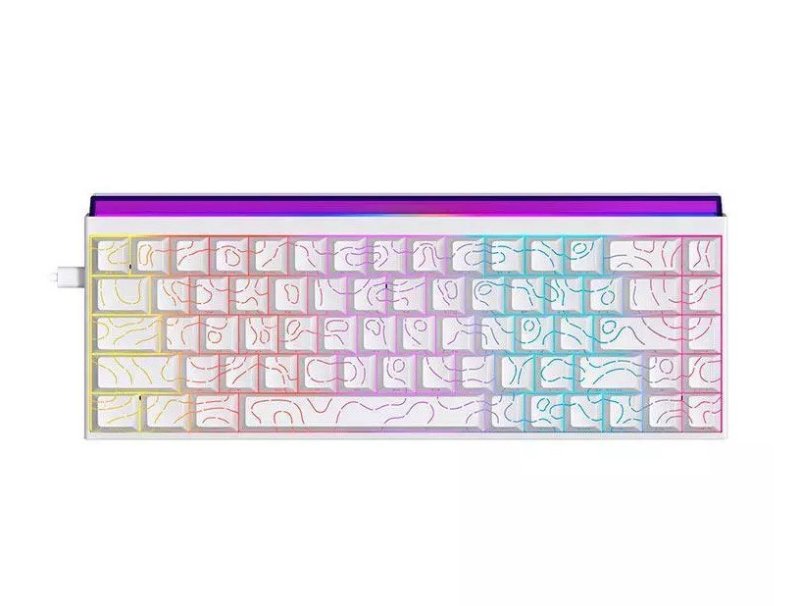 Teclado Mecanico Ajazz NK68, Rainbow, Switch Vermelho, Branco