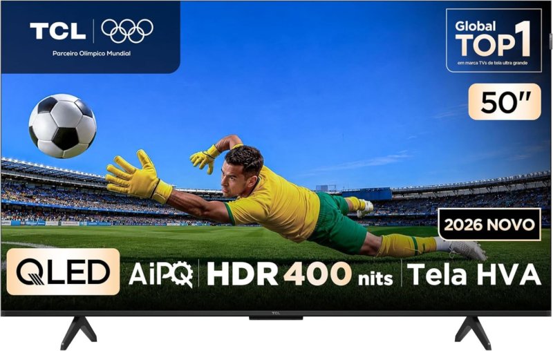 TCL 50 Polegadas QLED 4K P7L - Google TV HDR10+ 120Hz
